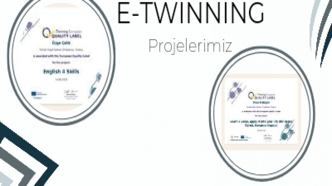 E-Twinning proje kalite etiketlerimiz.