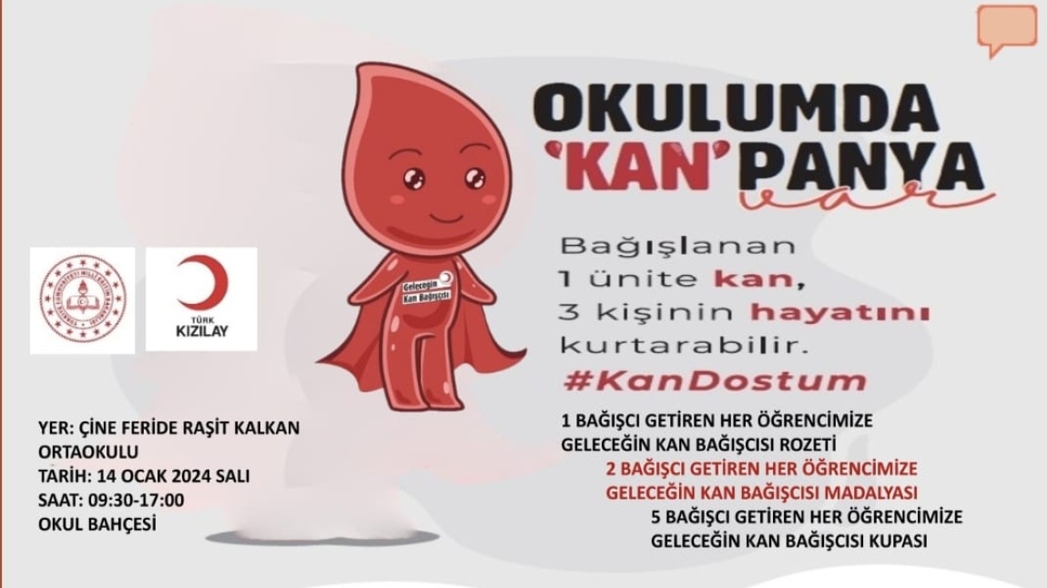 Okulumuzda düzenlemiş olduğumuz kan bağışı etkinliğimiz.